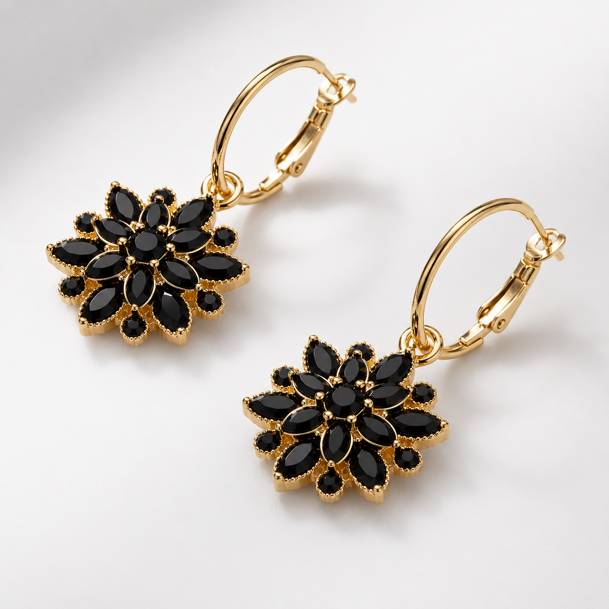 Pendientes Flor Negra