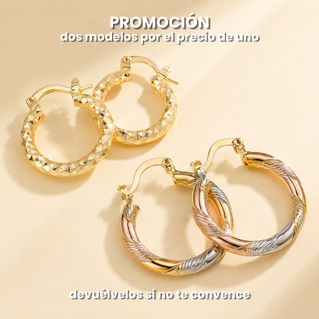 2 Pares de Aros Trenzados