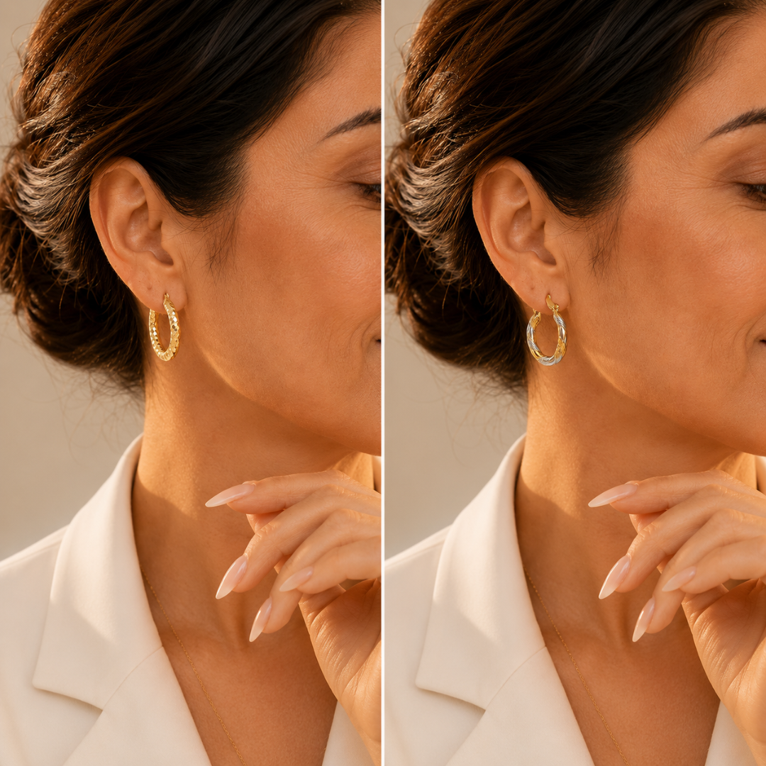2 Pares de Aros Trenzados